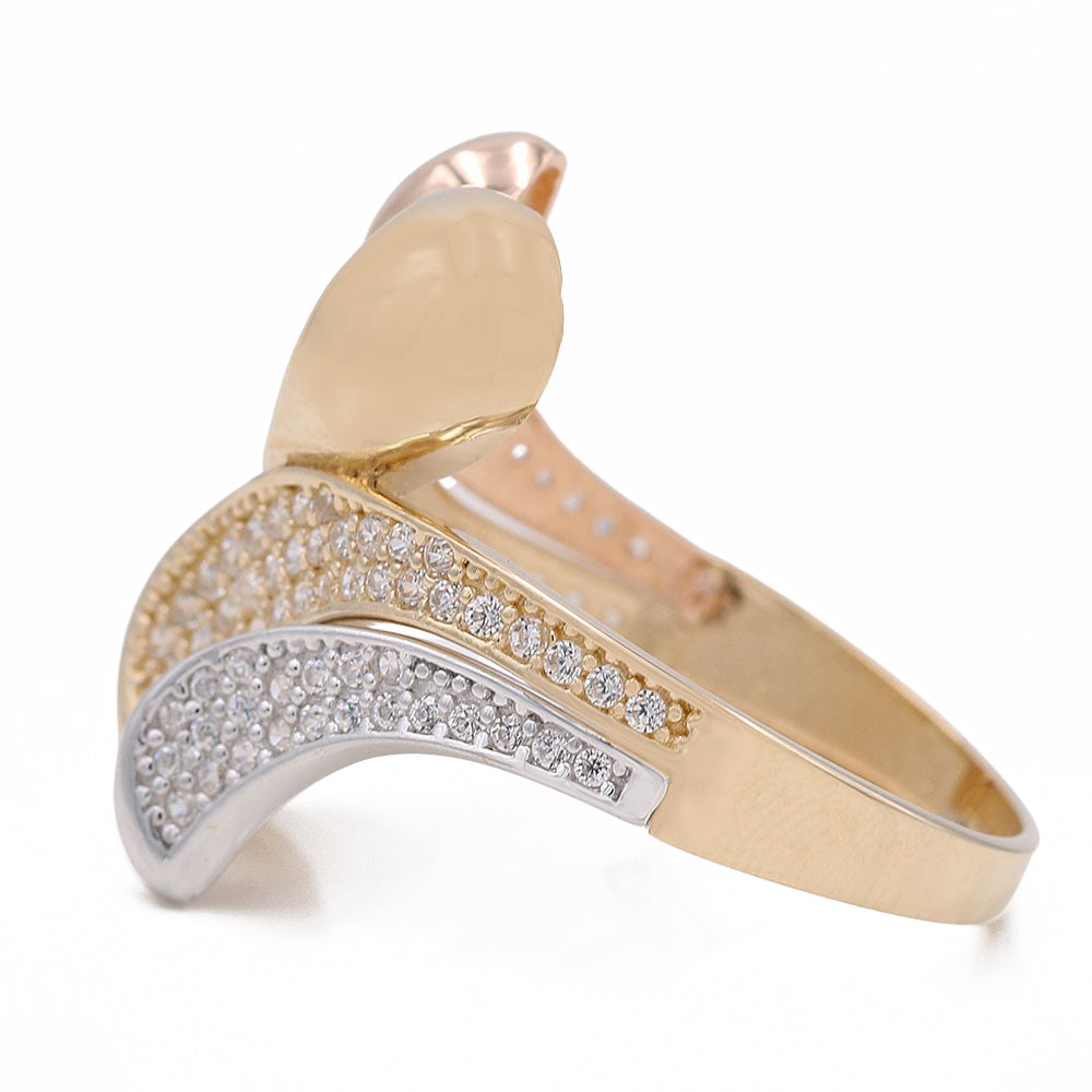 Tri-Color Fashion Ring with Cubic Zirconia