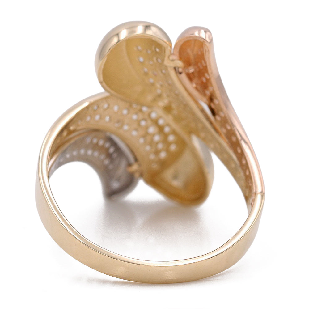 Tri-Color Fashion Ring with Cubic Zirconia