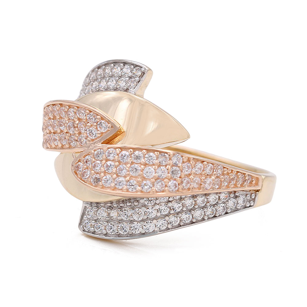 Tri-Color Fashion Ring with Cubic Zirconia