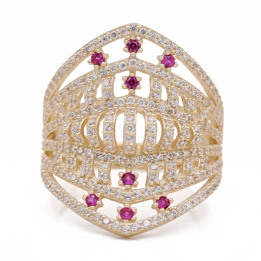 Fashion Ring with Color Stones and Cubic Zirconias