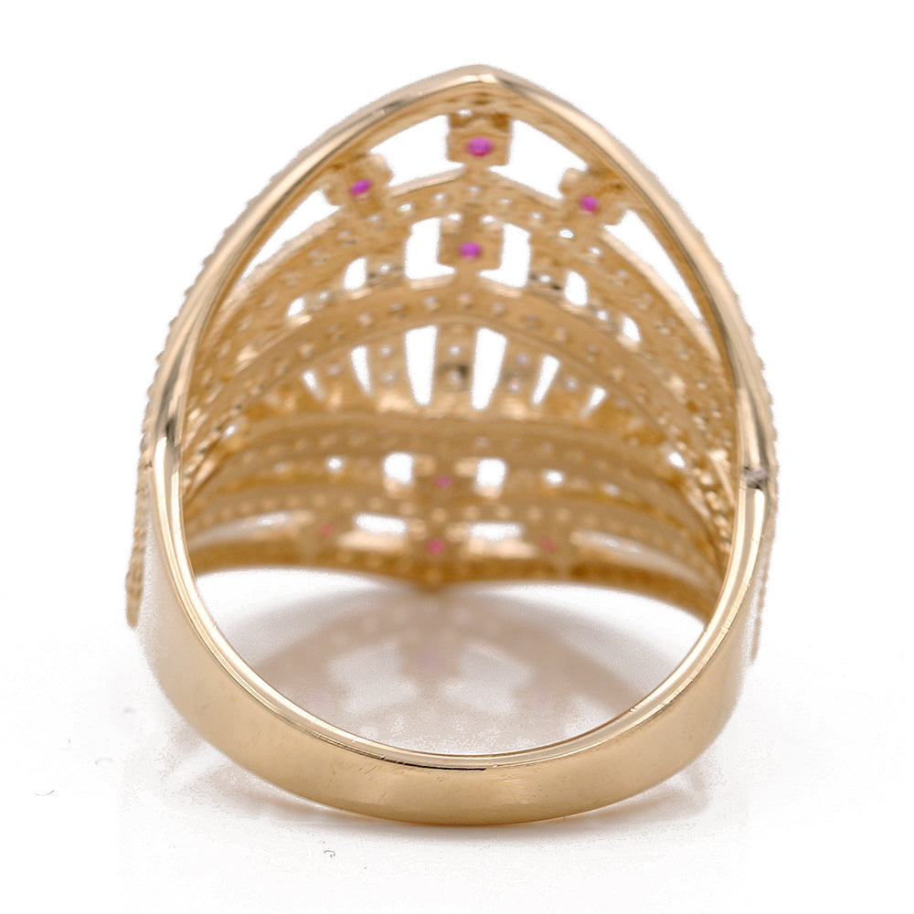 Fashion Ring with Color Stones and Cubic Zirconias