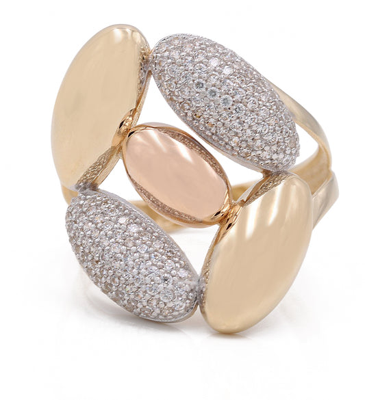 Fashion Ring with Color Stones and Cubic Zirconias