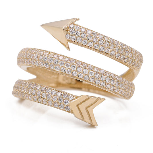 Fashion Arrow Ring with Cubic Zirconias