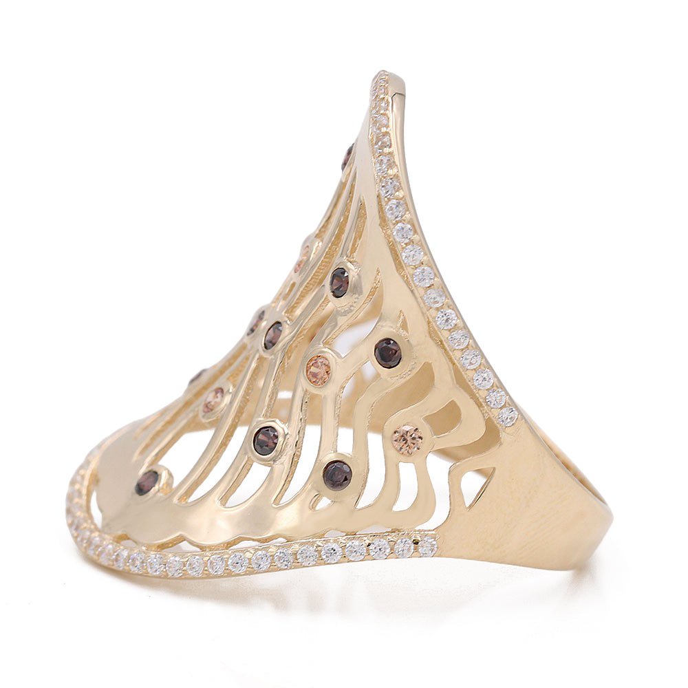 Fashion Ring with Color Stones and Cubic Zirconias
