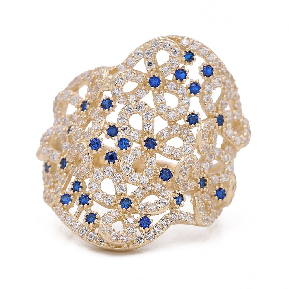 Fashion Ring with Color Stones and Cubic Zirconias
