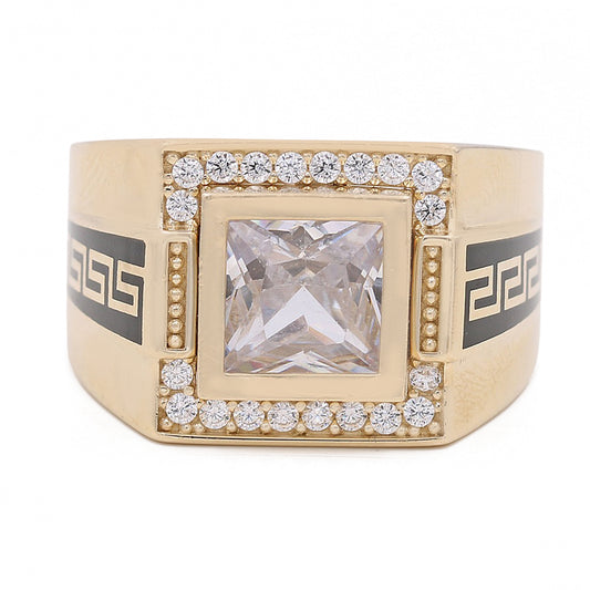 White Zirconia Square Ring