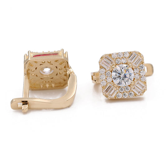 Square Fashion Earrings with Cubic Zirconias