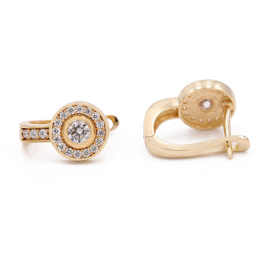 Round Fashion Earrings with Cubic Zirconias