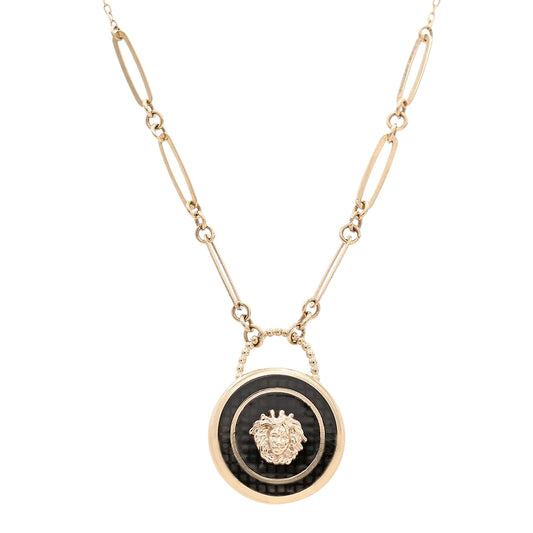 Medusa On Black Stone Necklace