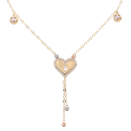 Heart Necklace with Cubic Zirconias