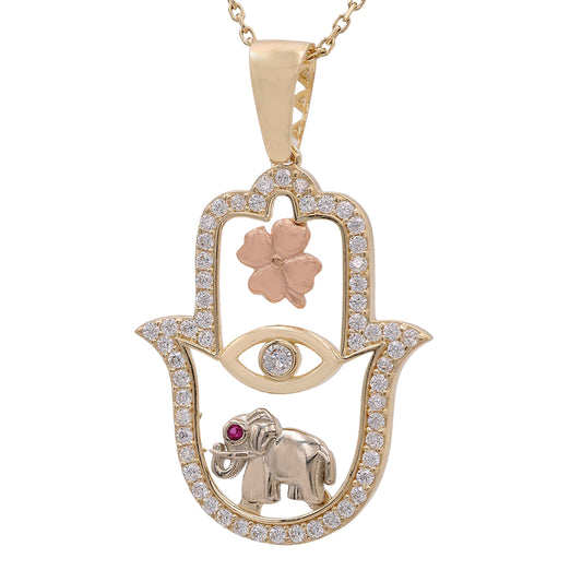 Hamsa Hand with Eye Pendant