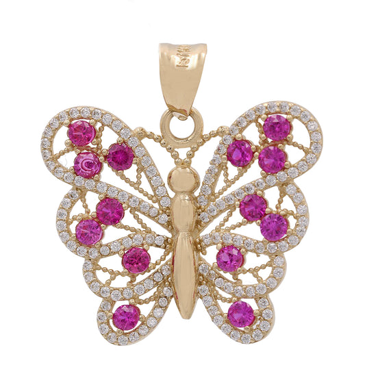 Butterfly Pendant with Color Stones