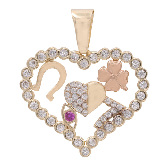 Heart Pendant with Cubic Zirconias