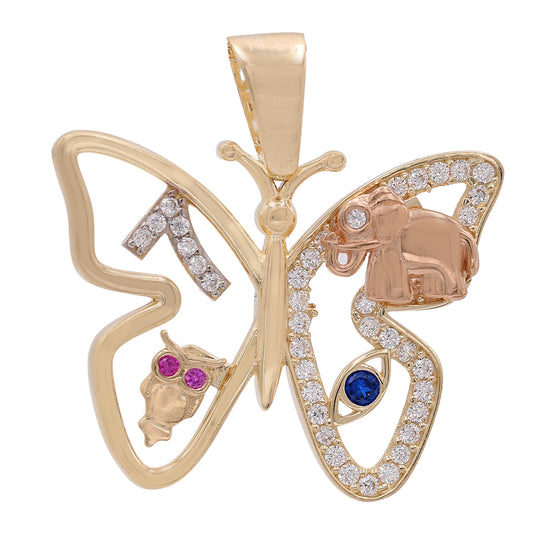 Butterfly with Symbols Pendant