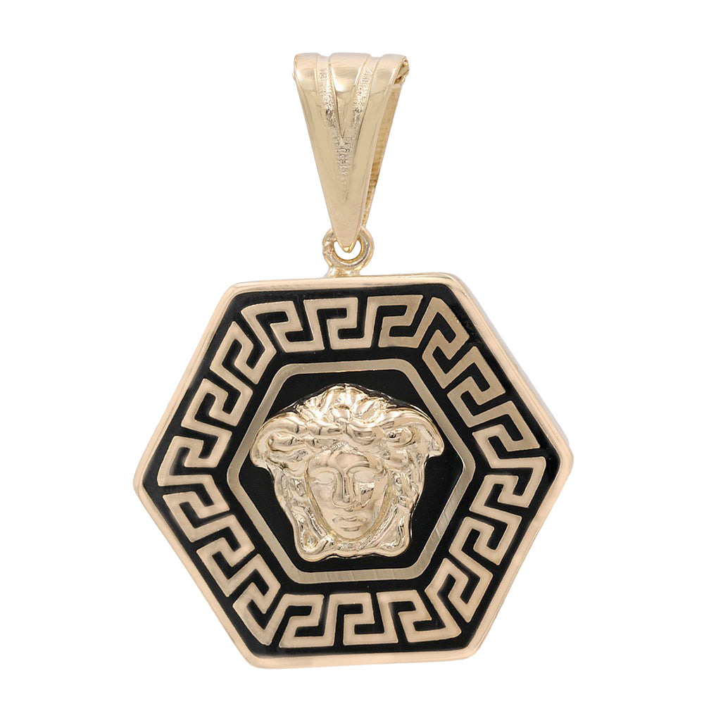 Hexagon with Medusa Head Pendant