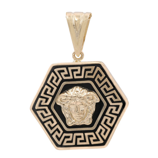 Hexagon with Medusa Head Pendant