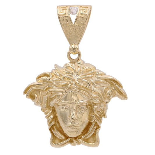 14K Yellow Gold Medusa Head Pendant