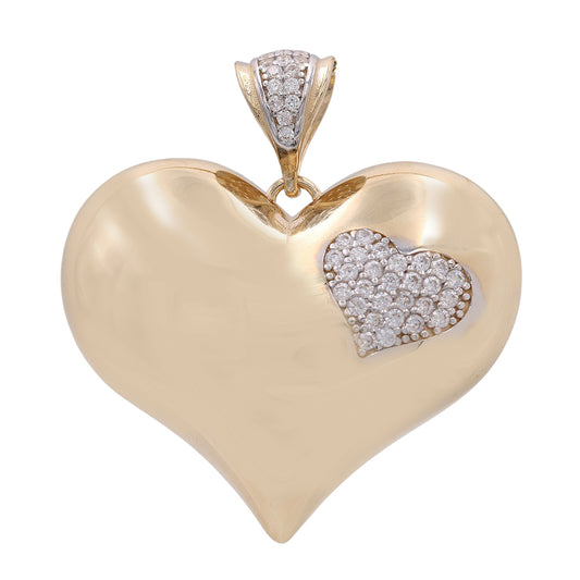 Heart Shape Pendant with Cubic Zirconias