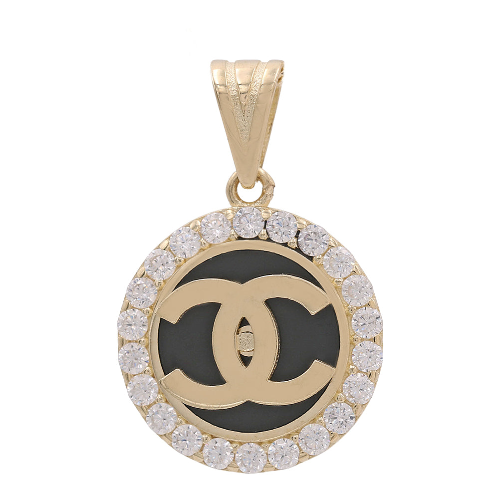 Fashion Gold Pendant with Black Stone