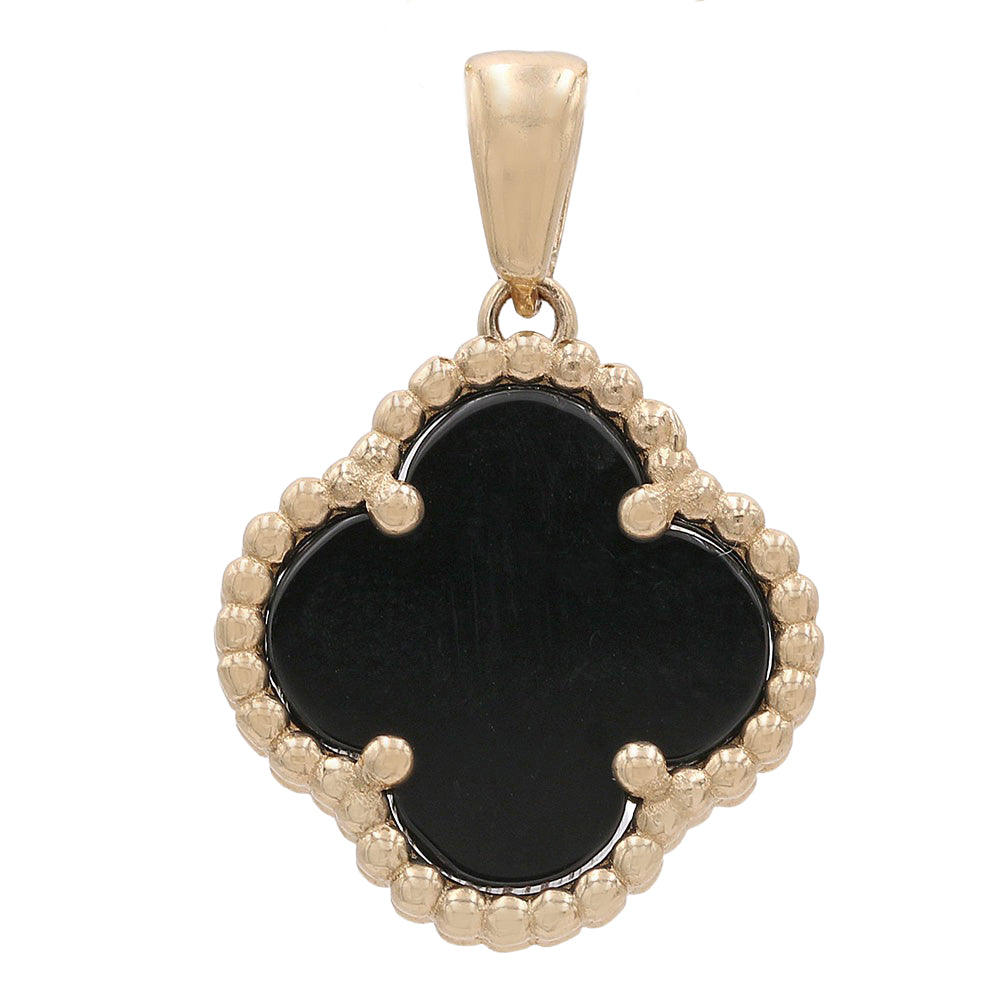 Black Onyx Flower Pendant