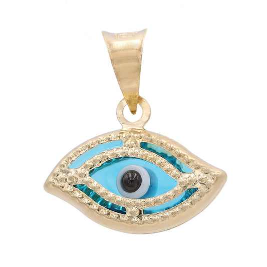 Evil Eye Pendant with Gold Lace