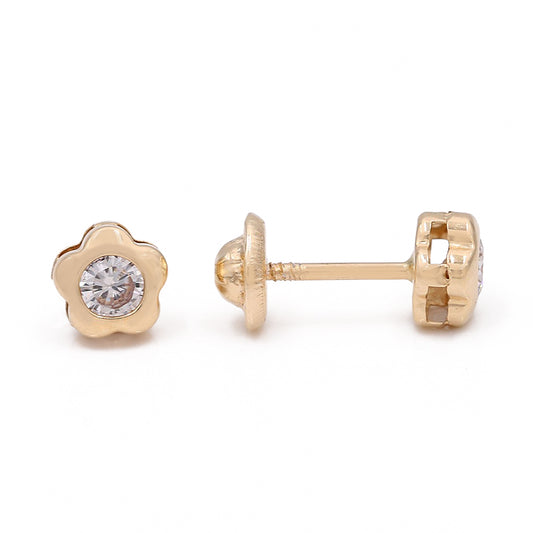 Flower Earrings with Cubic Zirconias