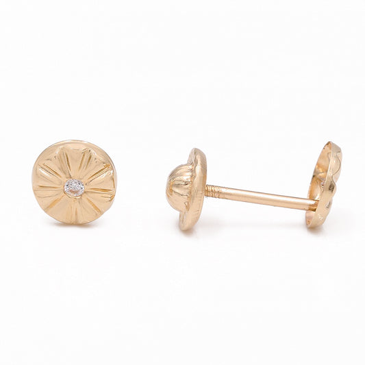 Flower Earrings with Cubic Zirconias