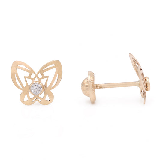 Geometric Butterfly Earrings with Cubic Zirconias