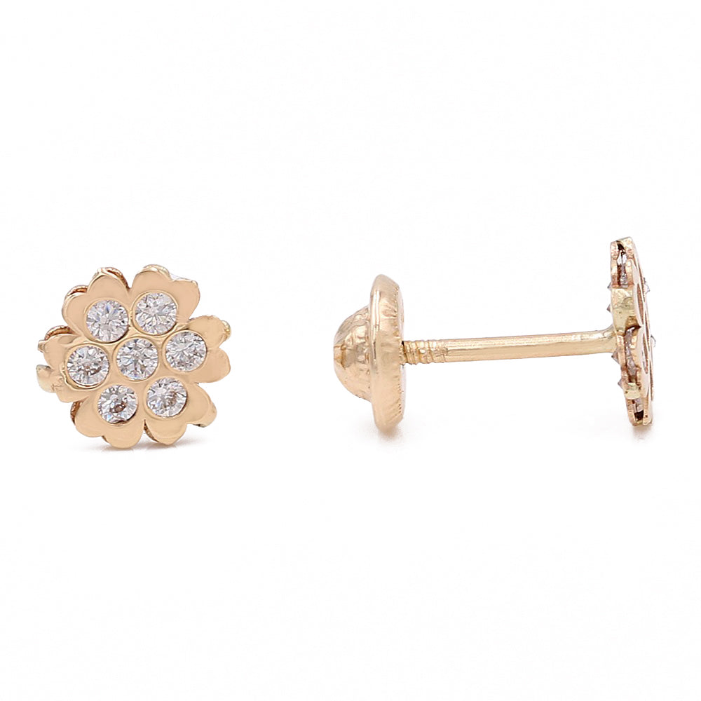 Flowers Earrings with Cubic Zirconias