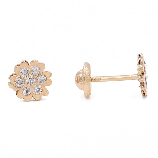 Flowers Earrings with Cubic Zirconias