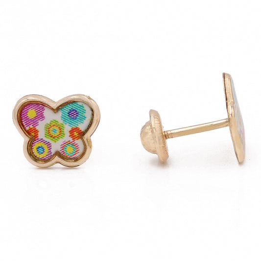 Butterfly Shape Earrings with Color Mosaic