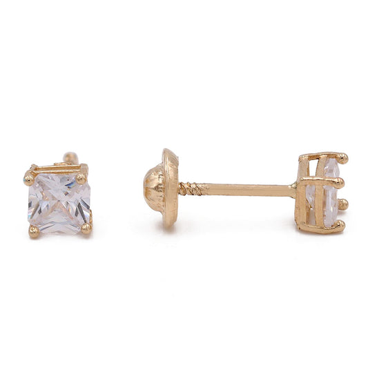 Square Shape Stud Cubic Zirconias Earrings