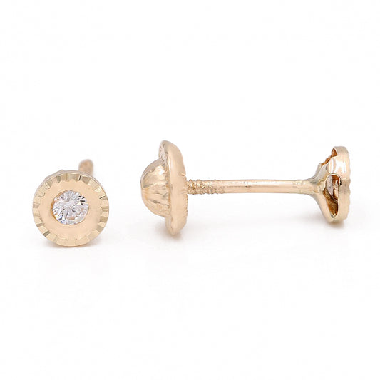 Round Shape Cubic Zirconias Earrings