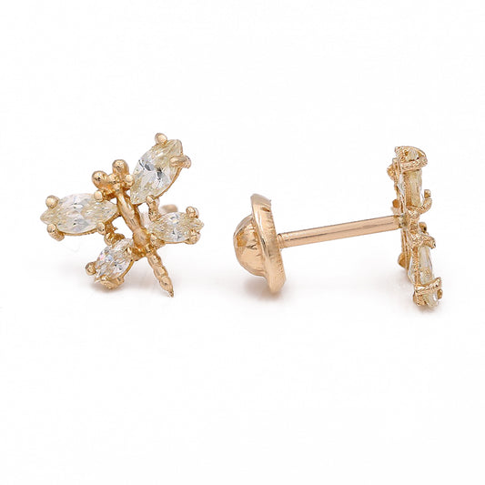 Butterfly Earrings with Cubic Zirconias in the Wings