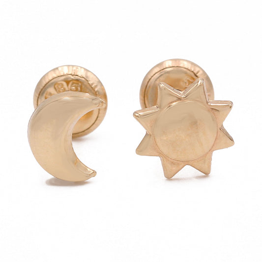 Moon and Star Earrings with Cubic Zirconias