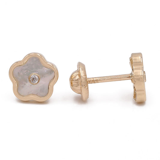 Flower Earrings with Mother of Pearl Insert