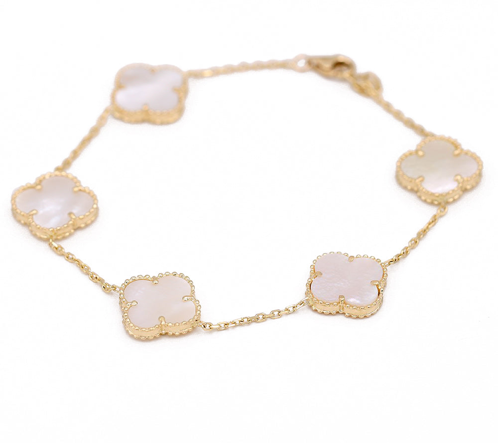 Fashion Flower Bracelet with Cubic Zirconias