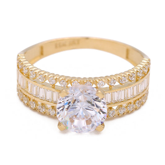 Fashion Bridal Ring with Center Stone and Cubic Zirconias