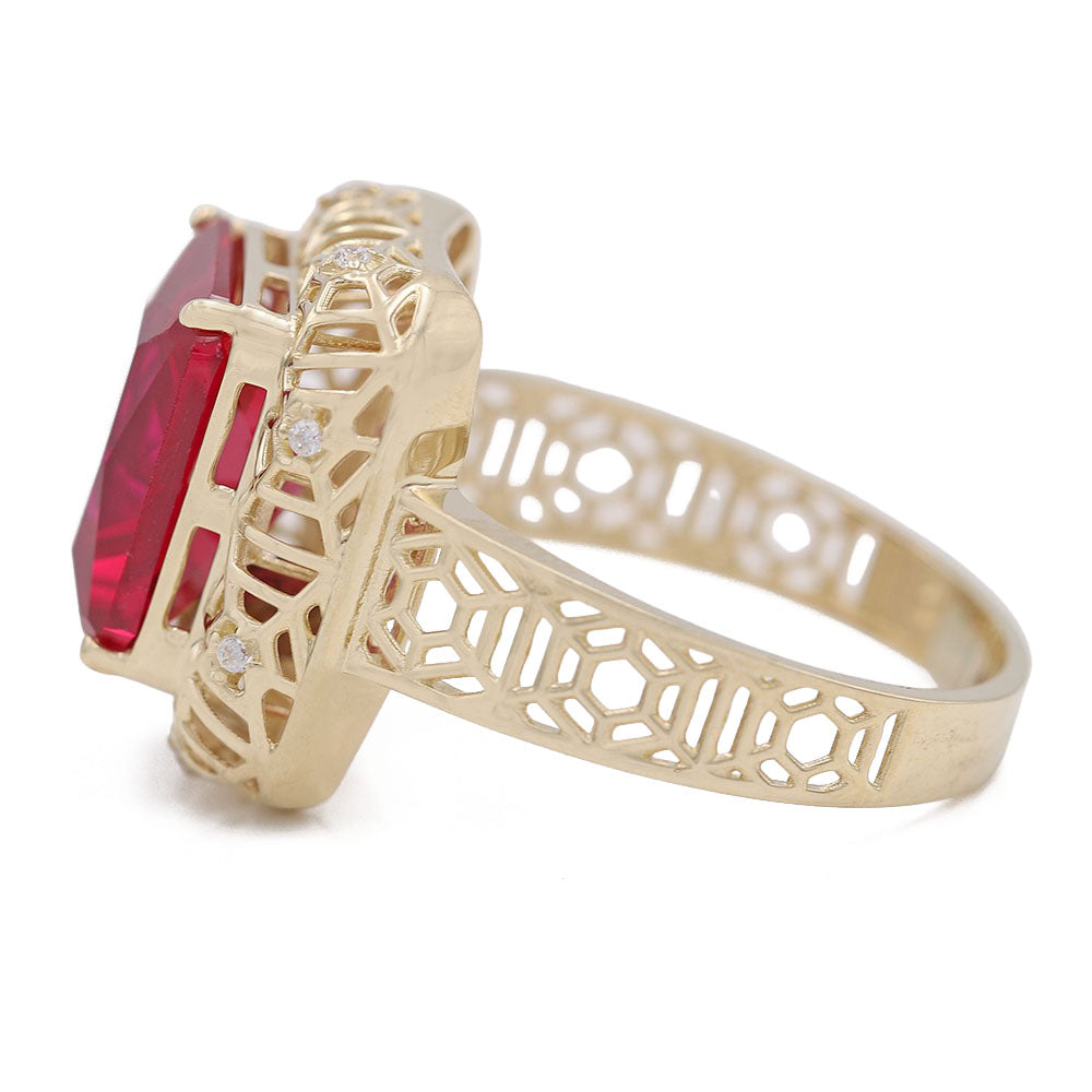 Fashion Ring with Red Center Stone