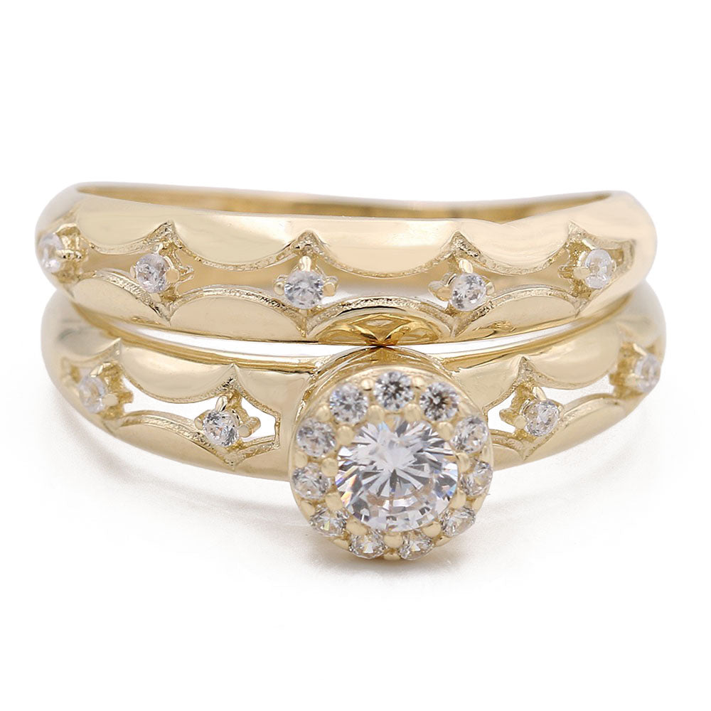 Bridal Ring with Center Solitaire Cubic Zirconia