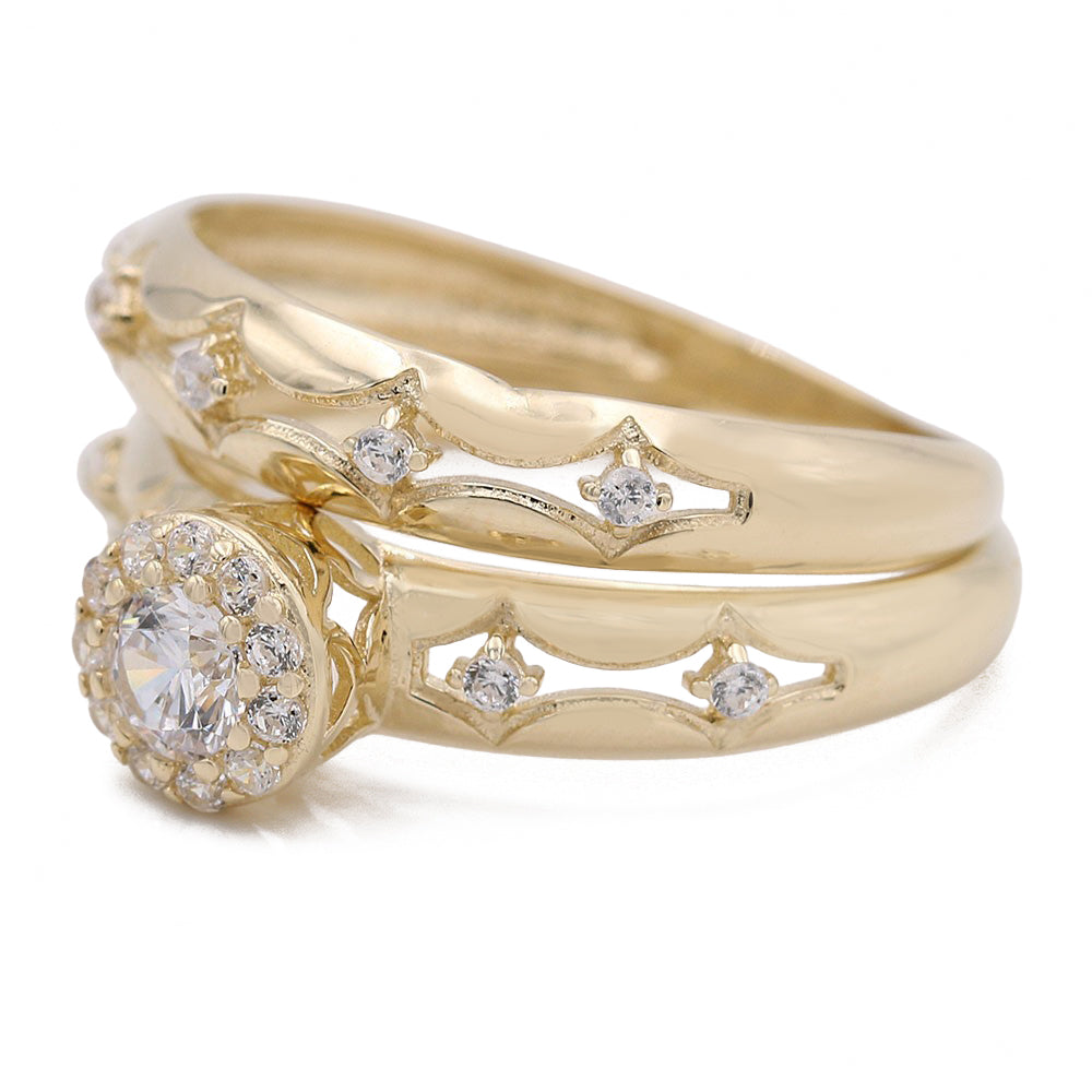 Bridal Ring with Center Solitaire Cubic Zirconia