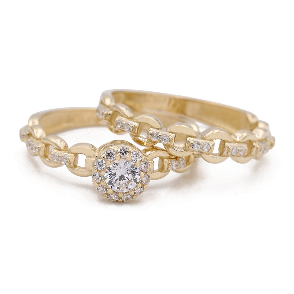 Bridal Ring with Center Solitaire Cubic Zirconia
