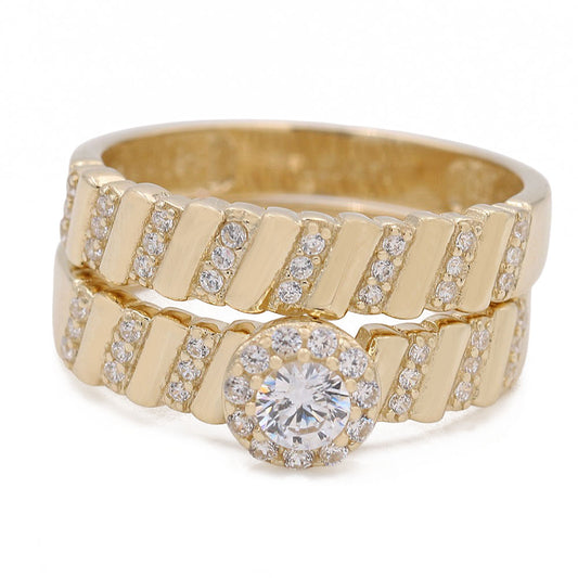 Bridal Ring with Center Solitaire Cubic Zirconia