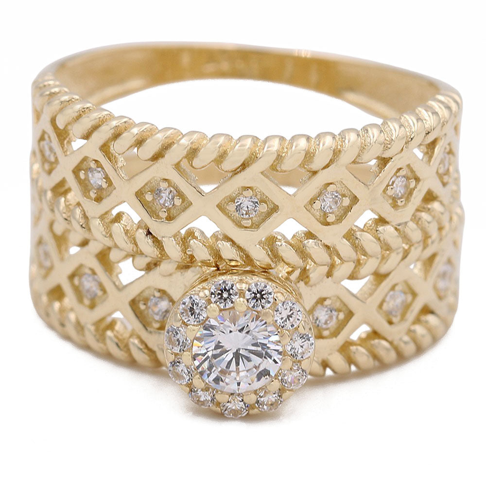 Bridal Ring with Center Solitaire Cubic Zirconia