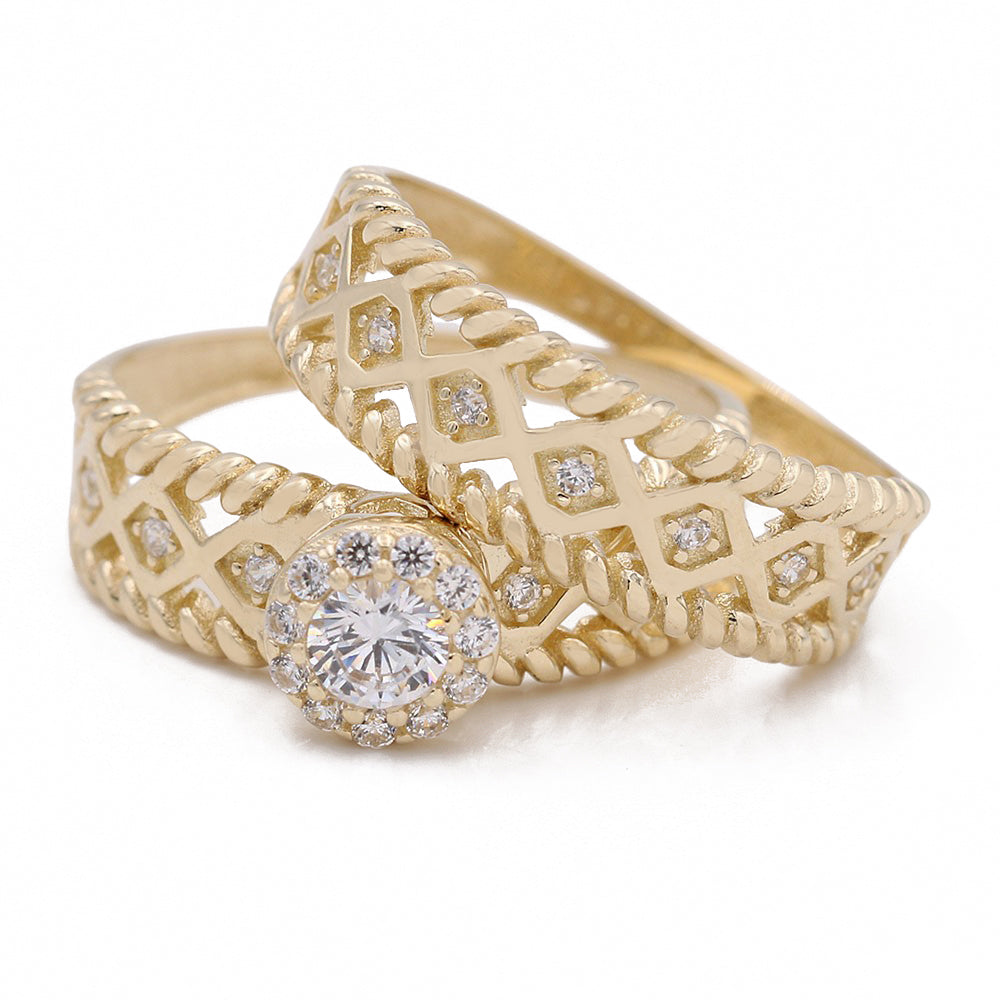 Bridal Ring with Center Solitaire Cubic Zirconia