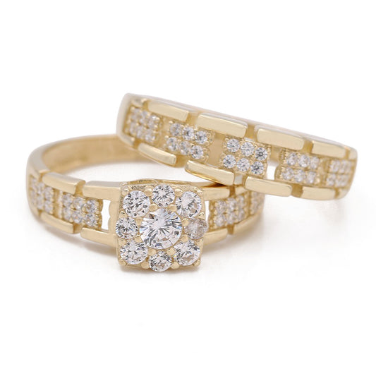 Bridal Ring with Center Solitaire Cubic Zirconia