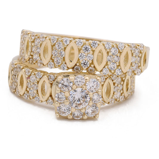 Bridal Ring with Center Cluster Cubic Zirconia