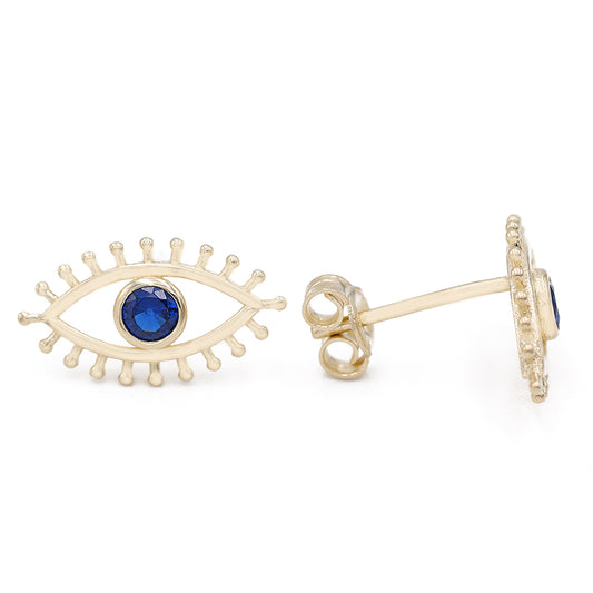 Eye Earrings with Color Stone