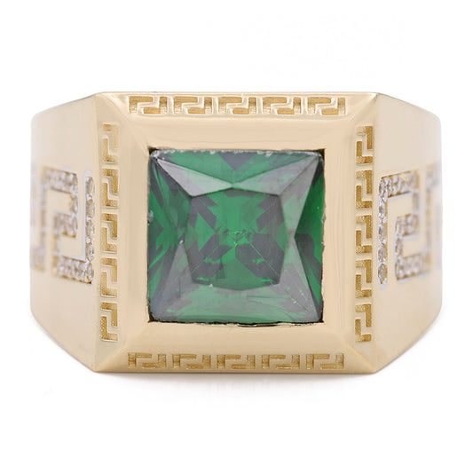 Fashion Ring with Green Center Stone