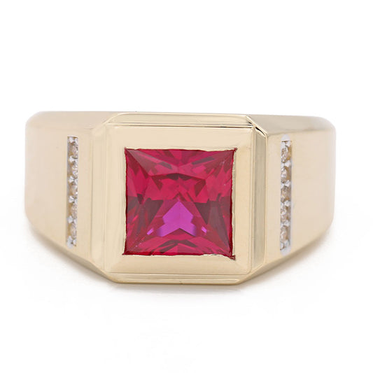 Fashion Ring with Red Center Stone
